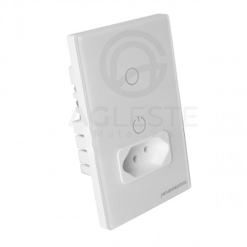 Cj Interruptor Touch Automação + Tomada 10a Branco - Nova Digital